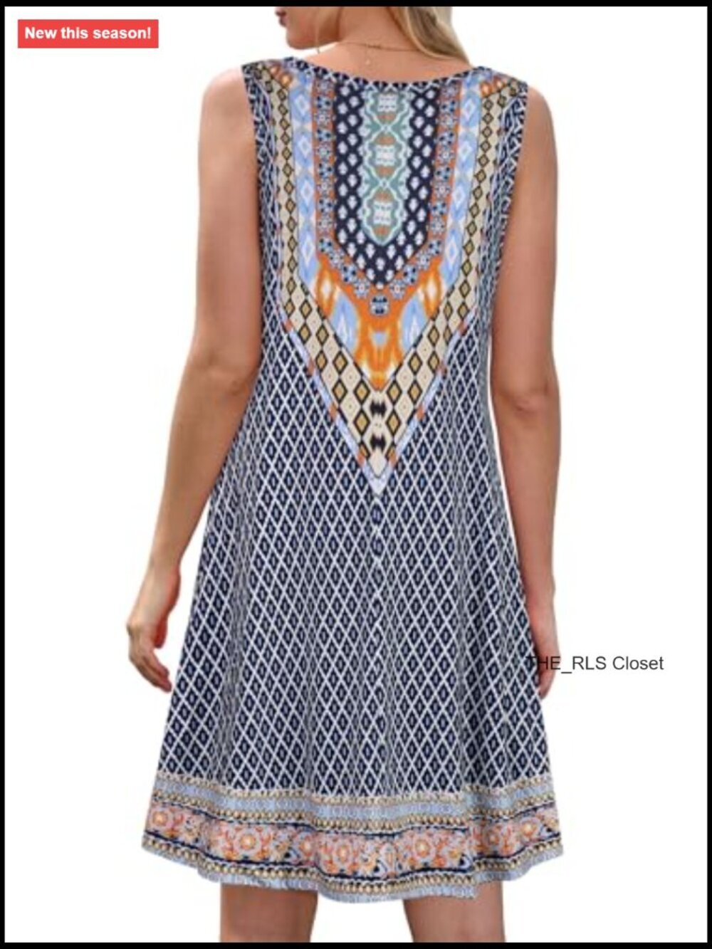 Cotton Polyester Sleeveless Floral A-Line Mini Dress with Pockets - Picture 5 of 7